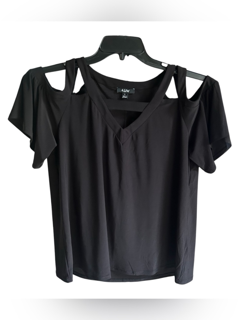 AUW Women’s Cold-Shoulder V-Neck Top